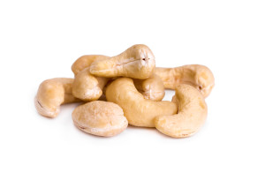 Cashew nuts isolated on white background