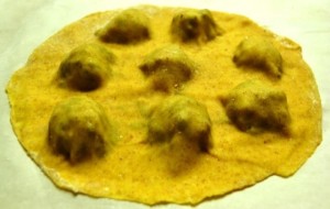 Spinach & Mushroom filled Almond Ravioli 2